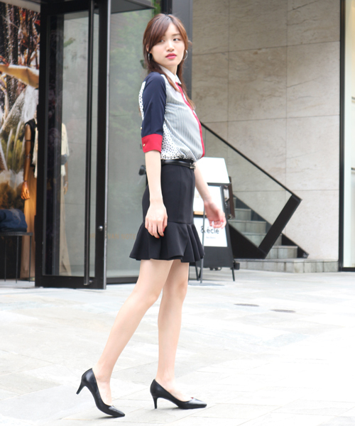GUILD PRIME(ギルドプライム)の「★WEB限定★【GUILD PRIME】WOMENS ハーフスリーブカラーブロッキングシャツ(シャツ/ブラウス・レディース・ネイビー・34/36)」の9枚目の写真