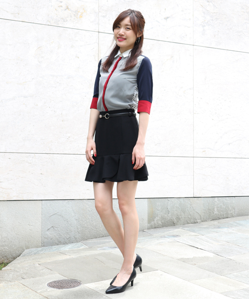GUILD PRIME(ギルドプライム)の「★WEB限定★【GUILD PRIME】WOMENS ハーフスリーブカラーブロッキングシャツ(シャツ/ブラウス・レディース・ネイビー・34/36)」の11枚目の写真