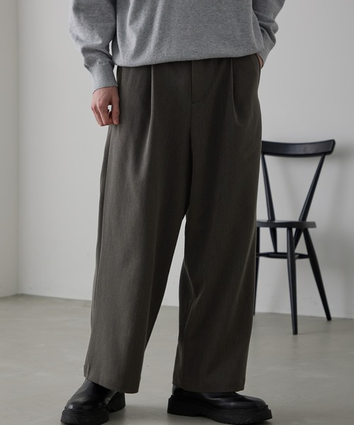 【セール】TRストレッチ タックワイドスラックスパンツ（スラックス）｜MONO-MART（モノマート）