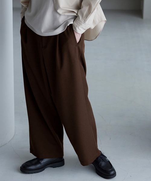 【セール】TRストレッチ タックワイドスラックスパンツ（スラックス）｜MONO-MART（モノマート）