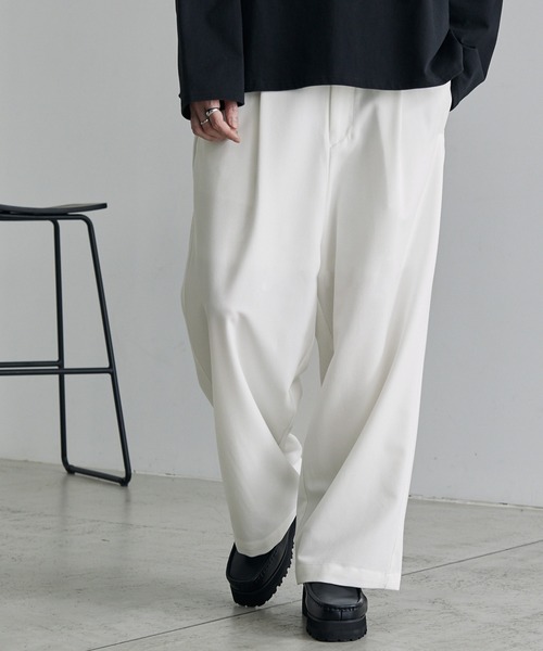 【セール】TRストレッチ タックワイドスラックスパンツ（スラックス）｜MONO-MART（モノマート）