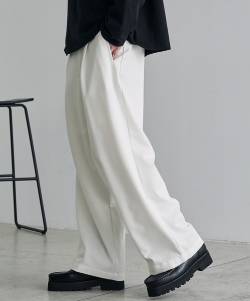 【セール】TRストレッチ タックワイドスラックスパンツ（スラックス）｜MONO-MART（モノマート）