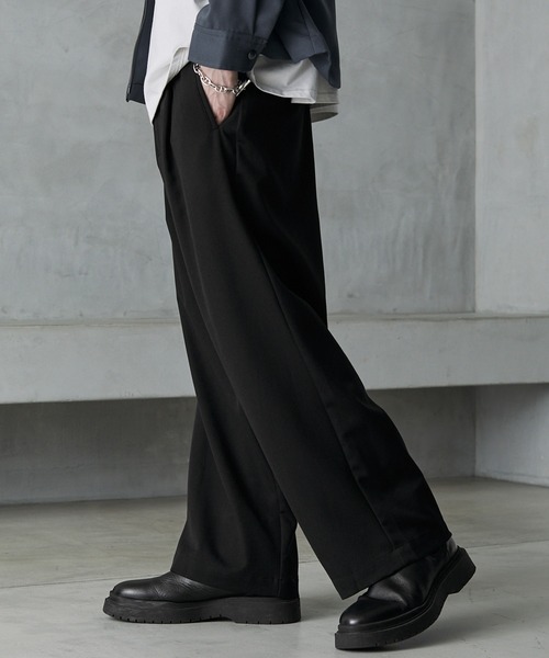 【セール】TRストレッチ タックワイドスラックスパンツ（スラックス）｜MONO-MART（モノマート）