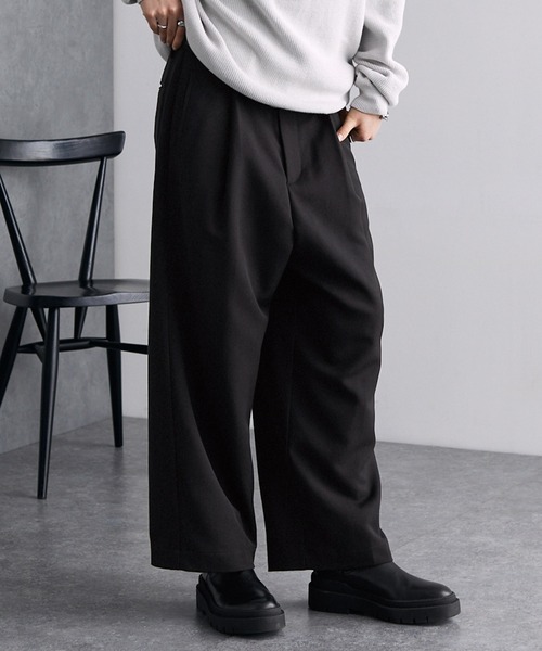 【セール】TRストレッチ タックワイドスラックスパンツ（スラックス）｜MONO-MART（モノマート）