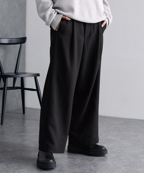 【セール】TRストレッチ タックワイドスラックスパンツ（スラックス）｜MONO-MART（モノマート）