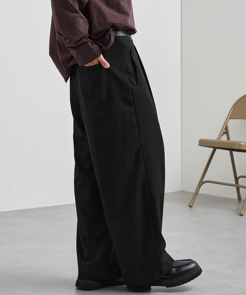 【セール】TRストレッチ タックワイドスラックスパンツ（スラックス）｜MONO-MART（モノマート）