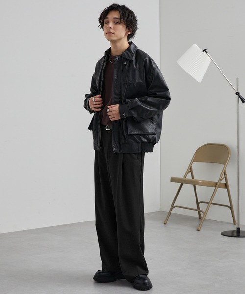 【セール】TRストレッチ タックワイドスラックスパンツ（スラックス）｜MONO-MART（モノマート）