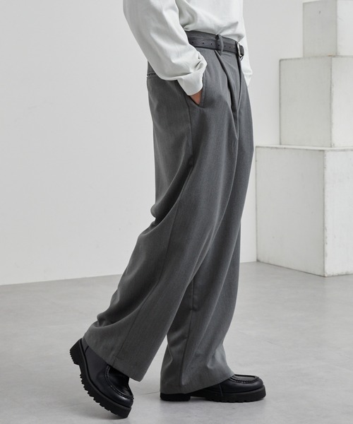【セール】TRストレッチ タックワイドスラックスパンツ（スラックス）｜MONO-MART（モノマート）