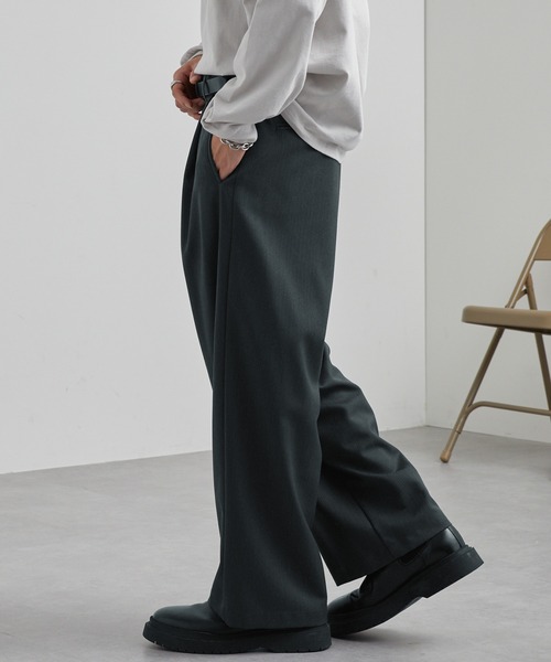【セール】TRストレッチ タックワイドスラックスパンツ（スラックス）｜MONO-MART（モノマート）