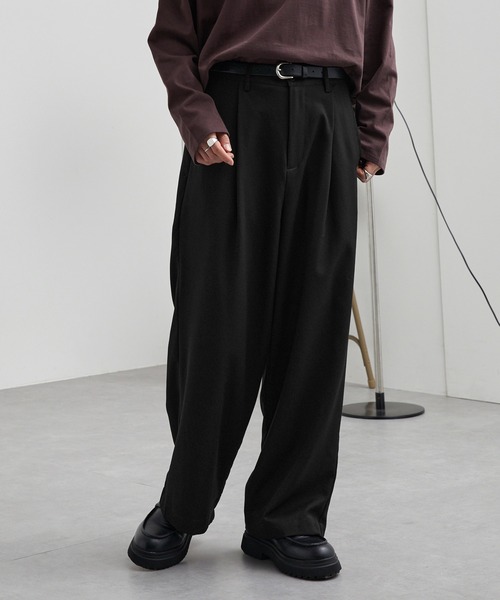 【セール】TRストレッチ タックワイドスラックスパンツ（スラックス）｜MONO-MART（モノマート）