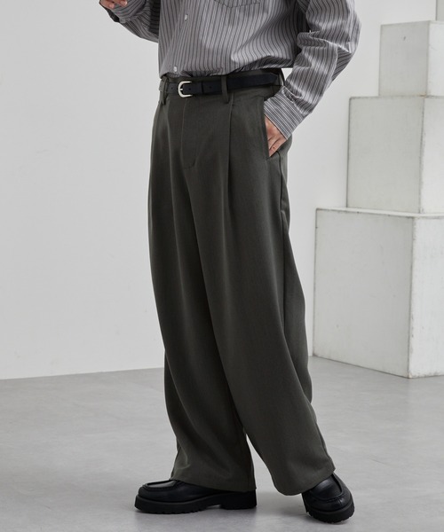 【セール】TRストレッチ タックワイドスラックスパンツ（スラックス）｜MONO-MART（モノマート）