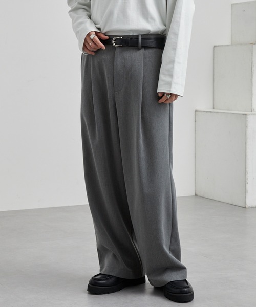 【セール】TRストレッチ タックワイドスラックスパンツ（スラックス）｜MONO-MART（モノマート）