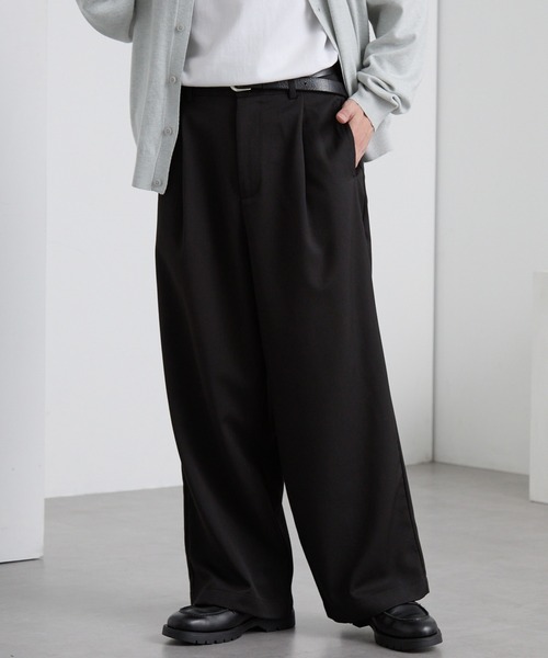 【セール】TRストレッチ タックワイドスラックスパンツ（スラックス）｜MONO-MART（モノマート）