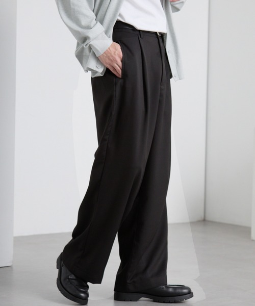 【セール】TRストレッチ タックワイドスラックスパンツ（スラックス）｜MONO-MART（モノマート）