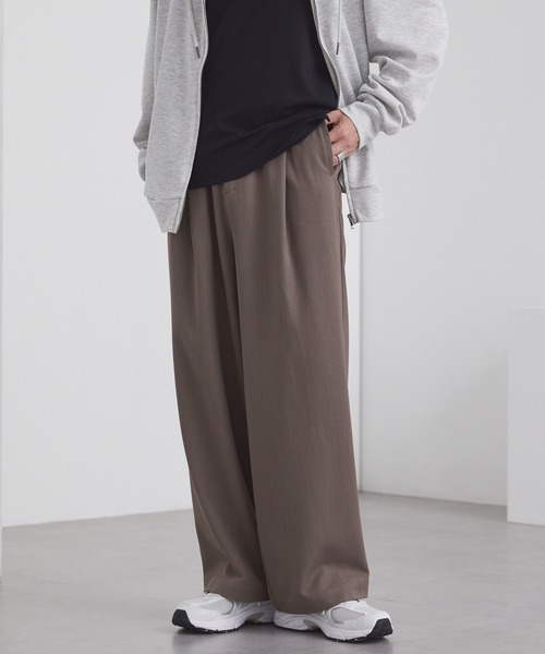 【セール】TRストレッチ タックワイドスラックスパンツ（スラックス）｜MONO-MART（モノマート）