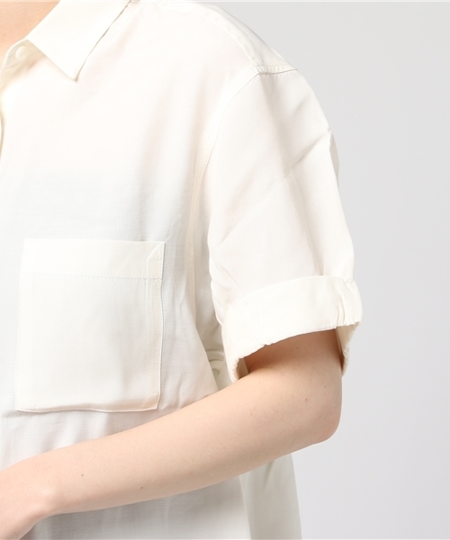 MOUSSY（マウジー）の「SIMPLE OVER SH（シャツ/ブラウス・レディース・イエロー/ネイビー/ライトピンク/オフホワイト・FREE）」の11枚目の写真