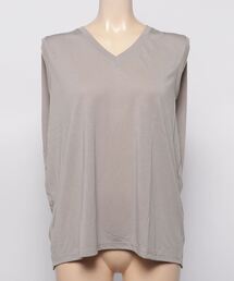 KOBE LETTUCE | [Vネック/Uネック]2type！タックデザインボックスタンクトップ/ノースリーブ/カットソー/レディーストップス[C2322]神戸レタス(タンクトップ)