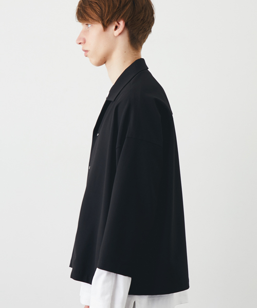 STUDIOUS（ステュディオス）の「マルチストレッチオープンカラーオーバーシャツ（シャツ/ブラウス・メンズ・ブラック/ワイン/キャメル・1/2）」の9枚目の写真