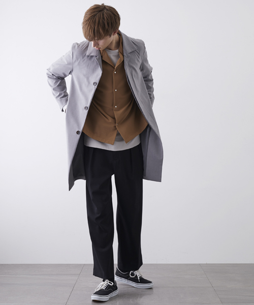 STUDIOUS（ステュディオス）の「マルチストレッチオープンカラーオーバーシャツ（シャツ/ブラウス・メンズ・ブラック/ワイン/キャメル・1/2）」の14枚目の写真