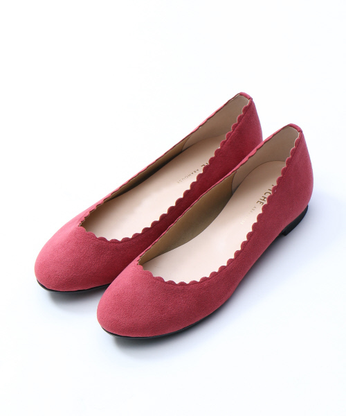 PICHE ABAHOUSE(ピシェアバハウス)の「【WEB限定】コンフォートフラワーカットパンプス(パンプス)」|ピンク