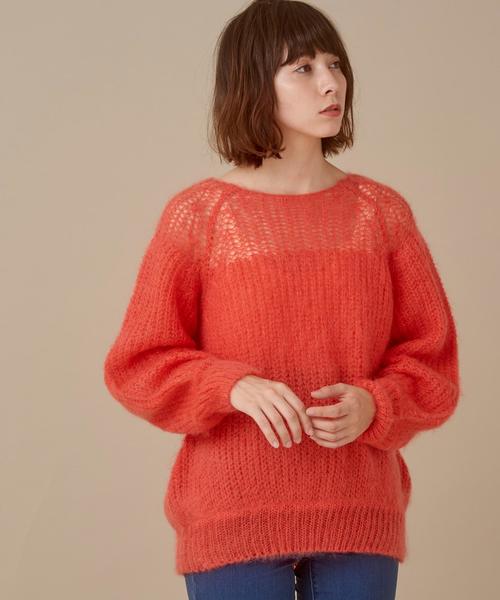 Another Edition（アナザーエディション）の「モヘヤフレアスリーブプルオーバー ◆（ニット/セーター・レディース・ベージュ/ライラック/レッド・FREE）」の19枚目の写真