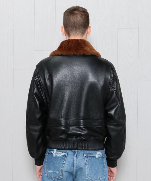 H　BEAUTY&YOUTH UNITED ARROWS（エイチビューティーアンドユースユナイテッドアローズ）の「＜H＞DEERSKN LEATHER G-1 BOMBER JACKET/ｼﾞｬｹｯﾄ（ブルゾン・メンズ・ブラック・MEDIUM）」の4枚目の写真