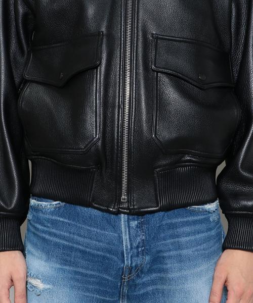 H　BEAUTY&YOUTH UNITED ARROWS（エイチビューティーアンドユースユナイテッドアローズ）の「＜H＞DEERSKN LEATHER G-1 BOMBER JACKET/ｼﾞｬｹｯﾄ（ブルゾン・メンズ・ブラック・MEDIUM）」の8枚目の写真
