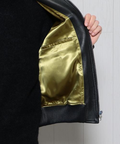 H　BEAUTY&YOUTH UNITED ARROWS（エイチビューティーアンドユースユナイテッドアローズ）の「＜H＞DEERSKN LEATHER G-1 BOMBER JACKET/ｼﾞｬｹｯﾄ（ブルゾン・メンズ・ブラック・MEDIUM）」の9枚目の写真