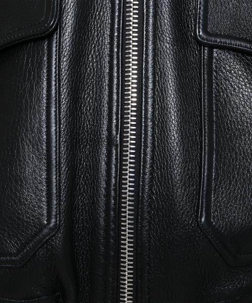 H　BEAUTY&YOUTH UNITED ARROWS（エイチビューティーアンドユースユナイテッドアローズ）の「＜H＞DEERSKN LEATHER G-1 BOMBER JACKET/ｼﾞｬｹｯﾄ（ブルゾン・メンズ・ブラック・MEDIUM）」の10枚目の写真