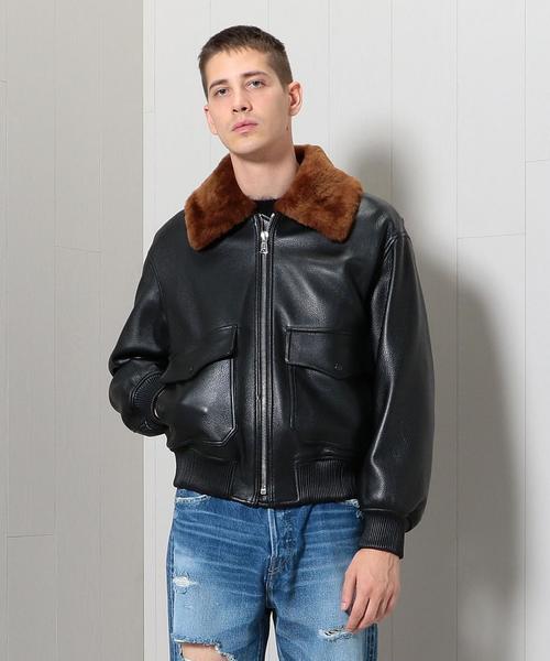 H　BEAUTY&YOUTH UNITED ARROWS（エイチビューティーアンドユースユナイテッドアローズ）の「＜H＞DEERSKN LEATHER G-1 BOMBER JACKET/ｼﾞｬｹｯﾄ（ブルゾン・メンズ・ブラック・MEDIUM）」の11枚目の写真