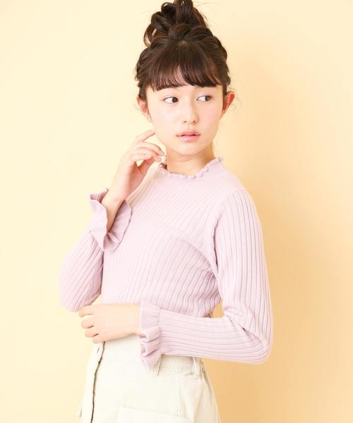 OLIVE des OLIVE(オリーブデオリーブ)の「プチハイネック リブプルオーバー(ニット/セーター・レディース・ブラック/オフホワイト/サックスブルー/ラベンダー/ピンク系その他・FREE)」の5枚目の写真
