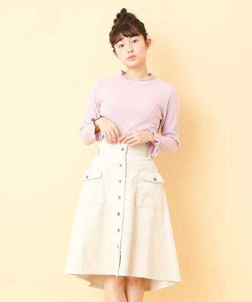 OLIVE des OLIVE(オリーブデオリーブ)の「プチハイネック リブプルオーバー(ニット/セーター・レディース・ブラック/オフホワイト/サックスブルー/ラベンダー/ピンク系その他・FREE)」の8枚目の写真
