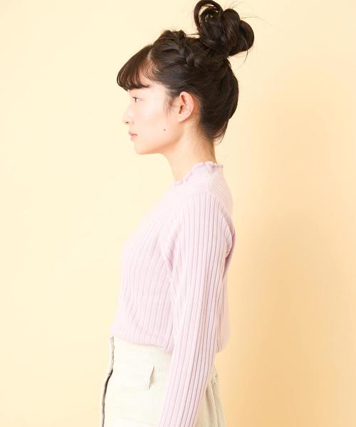OLIVE des OLIVE(オリーブデオリーブ)の「プチハイネック リブプルオーバー(ニット/セーター・レディース・ブラック/オフホワイト/サックスブルー/ラベンダー/ピンク系その他・FREE)」の6枚目の写真