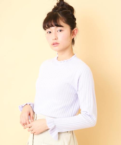 OLIVE des OLIVE(オリーブデオリーブ)の「プチハイネック リブプルオーバー(ニット/セーター・レディース・ブラック/オフホワイト/サックスブルー/ラベンダー/ピンク系その他・FREE)」の9枚目の写真
