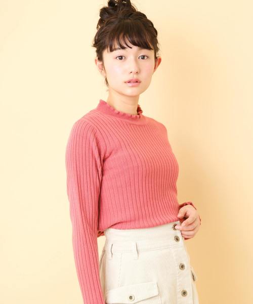 OLIVE des OLIVE(オリーブデオリーブ)の「プチハイネック リブプルオーバー(ニット/セーター・レディース・ブラック/オフホワイト/サックスブルー/ラベンダー/ピンク系その他・FREE)」の7枚目の写真