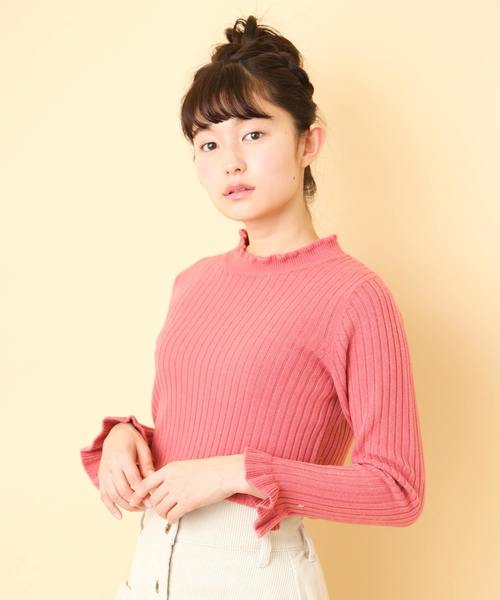 OLIVE des OLIVE(オリーブデオリーブ)の「プチハイネック リブプルオーバー(ニット/セーター・レディース・ブラック/オフホワイト/サックスブルー/ラベンダー/ピンク系その他・FREE)」の14枚目の写真