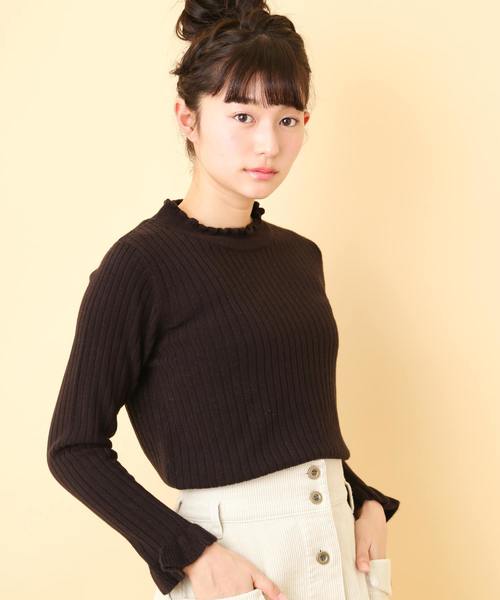 OLIVE des OLIVE(オリーブデオリーブ)の「プチハイネック リブプルオーバー(ニット/セーター・レディース・ブラック/オフホワイト/サックスブルー/ラベンダー/ピンク系その他・FREE)」の16枚目の写真
