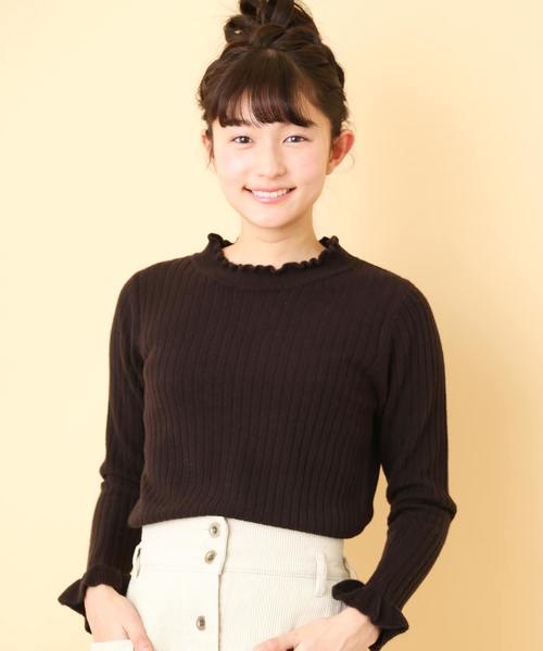 OLIVE des OLIVE(オリーブデオリーブ)の「プチハイネック リブプルオーバー(ニット/セーター・レディース・ブラック/オフホワイト/サックスブルー/ラベンダー/ピンク系その他・FREE)」の11枚目の写真