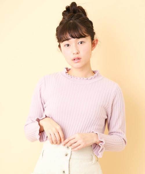 OLIVE des OLIVE(オリーブデオリーブ)の「プチハイネック リブプルオーバー(ニット/セーター・レディース・ブラック/オフホワイト/サックスブルー/ラベンダー/ピンク系その他・FREE)」の19枚目の写真