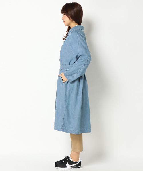 LBC（エルビーシー）の「デニムショップコート（トレンチコート・レディース・ブルー/ネイビー/ライトブルー・LARGE/MEDIUM/L/M）」の14枚目の写真