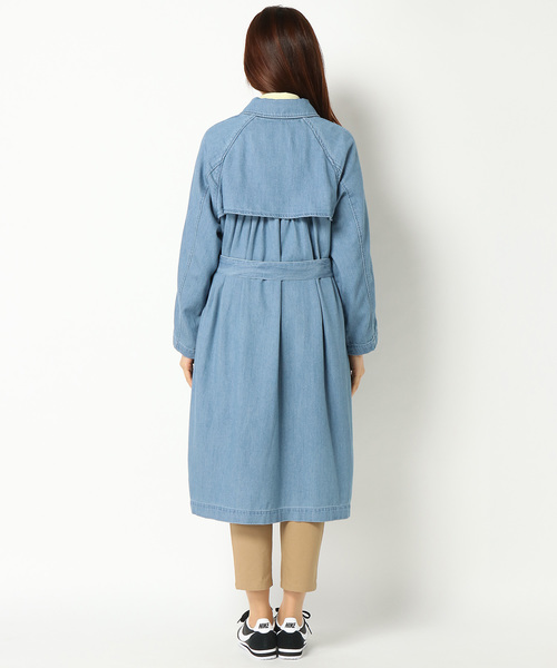 LBC（エルビーシー）の「デニムショップコート（トレンチコート・レディース・ブルー/ネイビー/ライトブルー・LARGE/MEDIUM/L/M）」の8枚目の写真