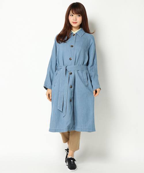 LBC（エルビーシー）の「デニムショップコート（トレンチコート・レディース・ブルー/ネイビー/ライトブルー・LARGE/MEDIUM/L/M）」の12枚目の写真