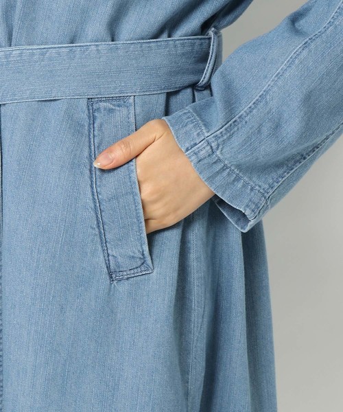 LBC（エルビーシー）の「デニムショップコート（トレンチコート・レディース・ブルー/ネイビー/ライトブルー・LARGE/MEDIUM/L/M）」の16枚目の写真