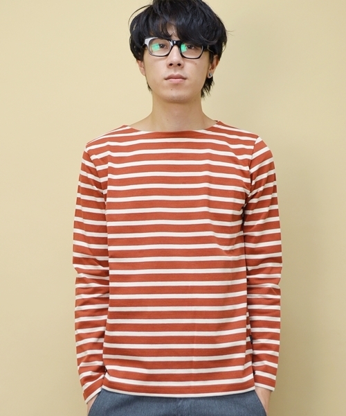 SHIPS JET BLUE(シップスジェットブルー)の「JB: トゥルニエ/ボーダーカットソー(Tシャツ/カットソー・メンズ・ブラック/オレンジ/グリーン/ネイビー・SMALL/MEDIUM/LARGE)」の4枚目の写真