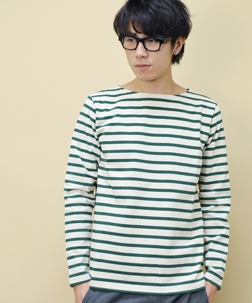 SHIPS JET BLUE(シップスジェットブルー)の「JB: トゥルニエ/ボーダーカットソー(Tシャツ/カットソー・メンズ・ブラック/オレンジ/グリーン/ネイビー・SMALL/MEDIUM/LARGE)」の1枚目の写真