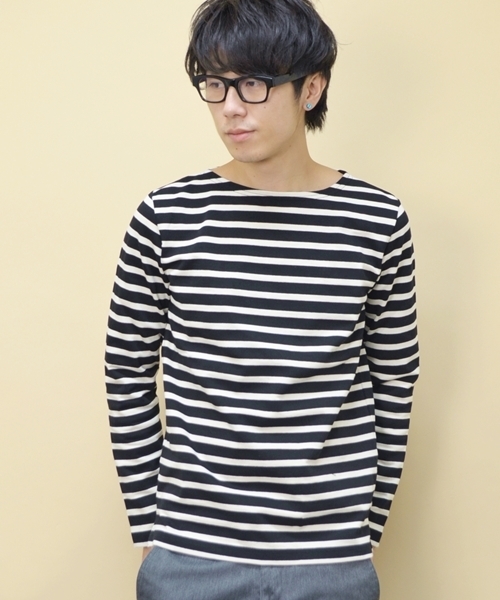 SHIPS JET BLUE(シップスジェットブルー)の「JB: トゥルニエ/ボーダーカットソー(Tシャツ/カットソー・メンズ・ブラック/オレンジ/グリーン/ネイビー・SMALL/MEDIUM/LARGE)」の2枚目の写真