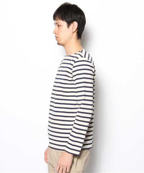 SHIPS JET BLUE(シップスジェットブルー)の「JB: トゥルニエ/ボーダーカットソー(Tシャツ/カットソー・メンズ・ブラック/オレンジ/グリーン/ネイビー・SMALL/MEDIUM/LARGE)」の6枚目の写真