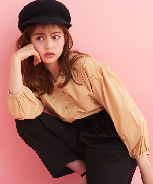 MAJESTIC LEGON(マジェスティックレゴン)の「スカラップレースブラウス(シャツ/ブラウス・レディース・オフホワイト/キャメル/ブラック・MEDIUM)」の8枚目の写真