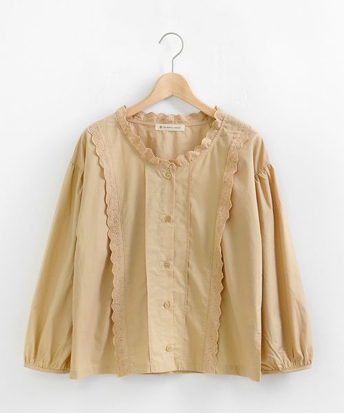 MAJESTIC LEGON(マジェスティックレゴン)の「スカラップレースブラウス(シャツ/ブラウス・レディース・オフホワイト/キャメル/ブラック・MEDIUM)」の10枚目の写真