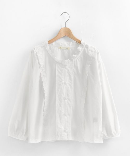 MAJESTIC LEGON(マジェスティックレゴン)の「スカラップレースブラウス(シャツ/ブラウス・レディース・オフホワイト/キャメル/ブラック・MEDIUM)」の15枚目の写真